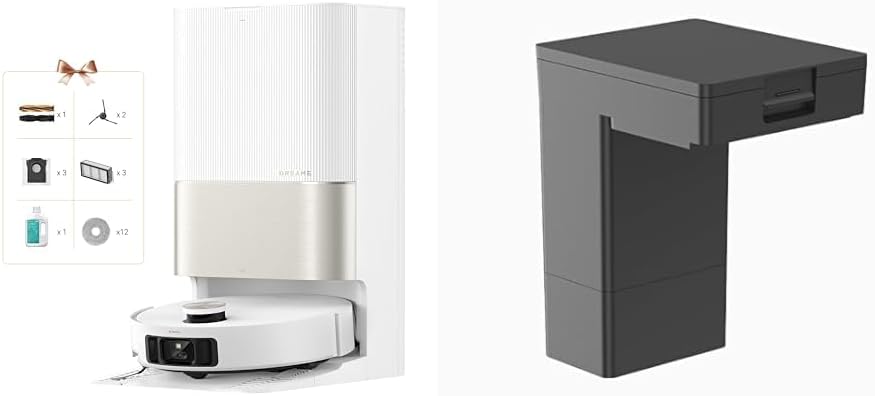 DREAME X50 Ultra Complete Saugroboter mit Wischfunktion,20.000Pa Saugkraft,6 cm Hindernisfreiheit, mit Wischfunktion&Hebarem Wischmopp + Automatic Fill & Flush Water Connection Kit