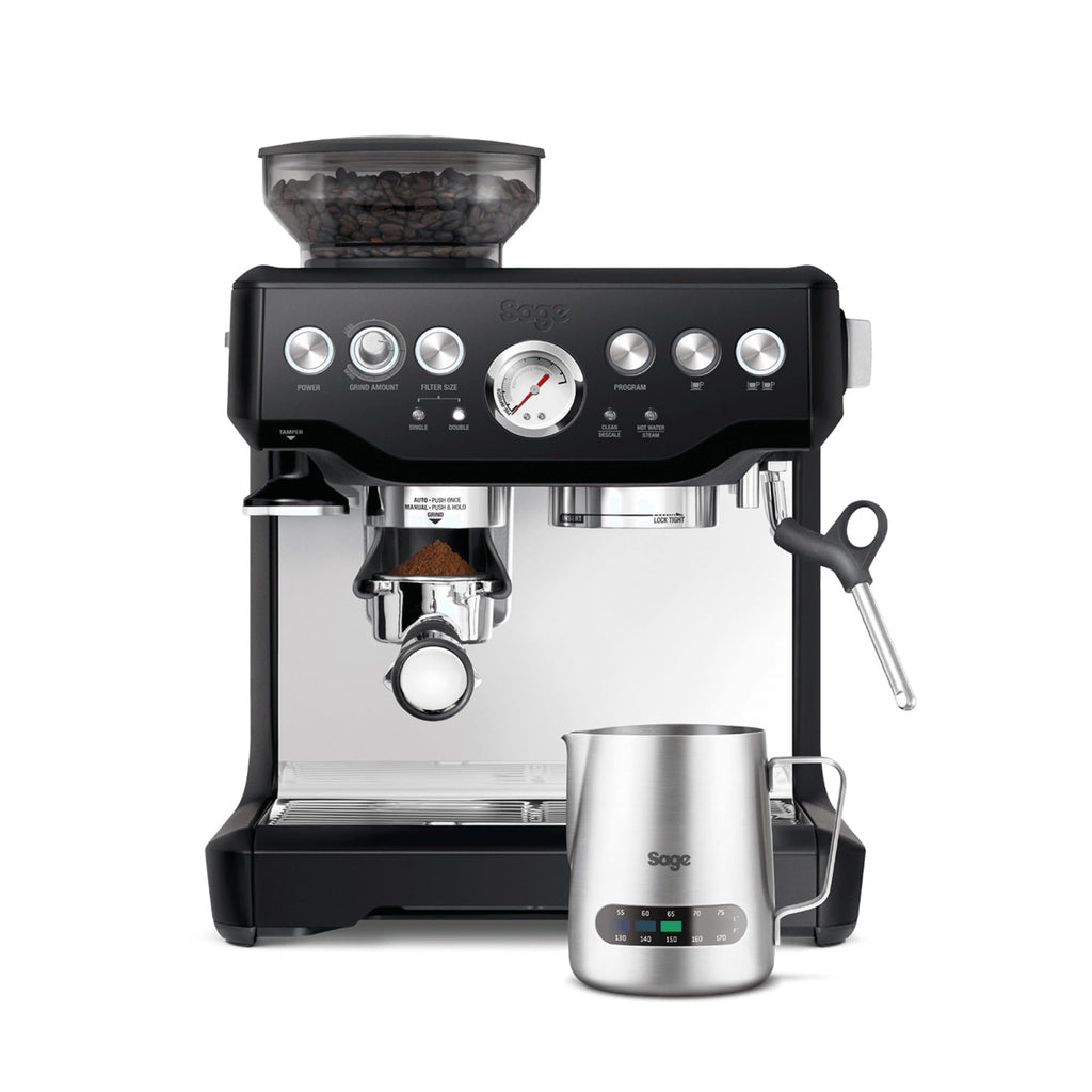 Sage The Barista Express, Kaffeemaschine, Gebürsteter Edelstahl | Kaffeemaschine mit manuellem Milchaufschäumer & Mahlwerk, Automatisches Mahlen, individueller Milchschaum