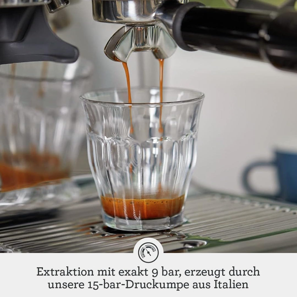 Sage The Barista Express, Kaffeemaschine, Gebürsteter Edelstahl | Kaffeemaschine mit manuellem Milchaufschäumer & Mahlwerk, Automatisches Mahlen, individueller Milchschaum
