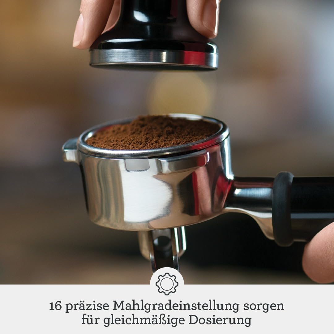 Sage The Barista Express, Kaffeemaschine, Gebürsteter Edelstahl | Kaffeemaschine mit manuellem Milchaufschäumer & Mahlwerk, Automatisches Mahlen, individueller Milchschaum