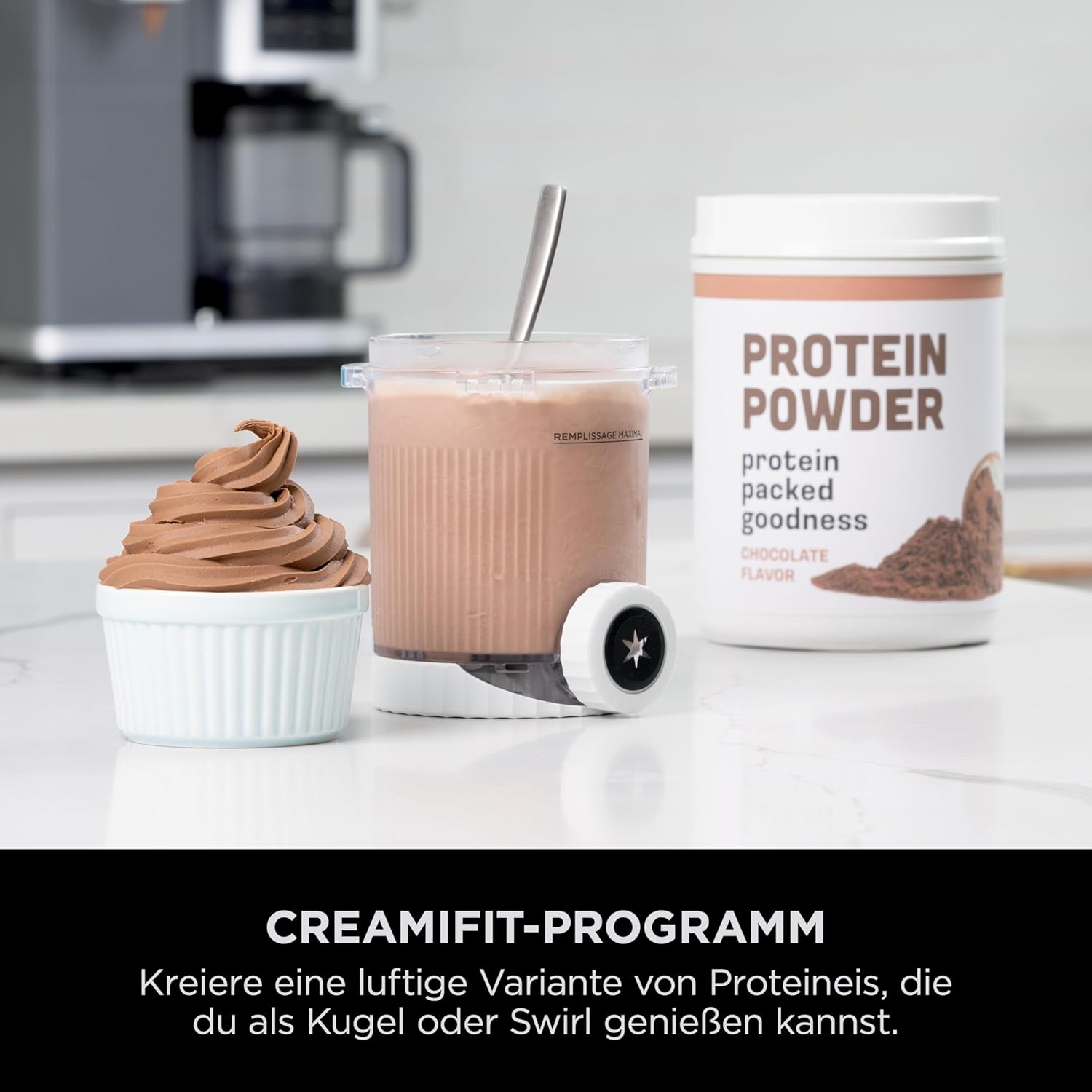 Ninja CREAMi Scoop & Swirl Eismaschine mit 2 Behältern, 13 Funktionen, für Eiscreme, Softeis, Gelato, Sorbet, Milchshakes und mehr, mit Mix-In-Funktion, Platinsilber, NC701EU