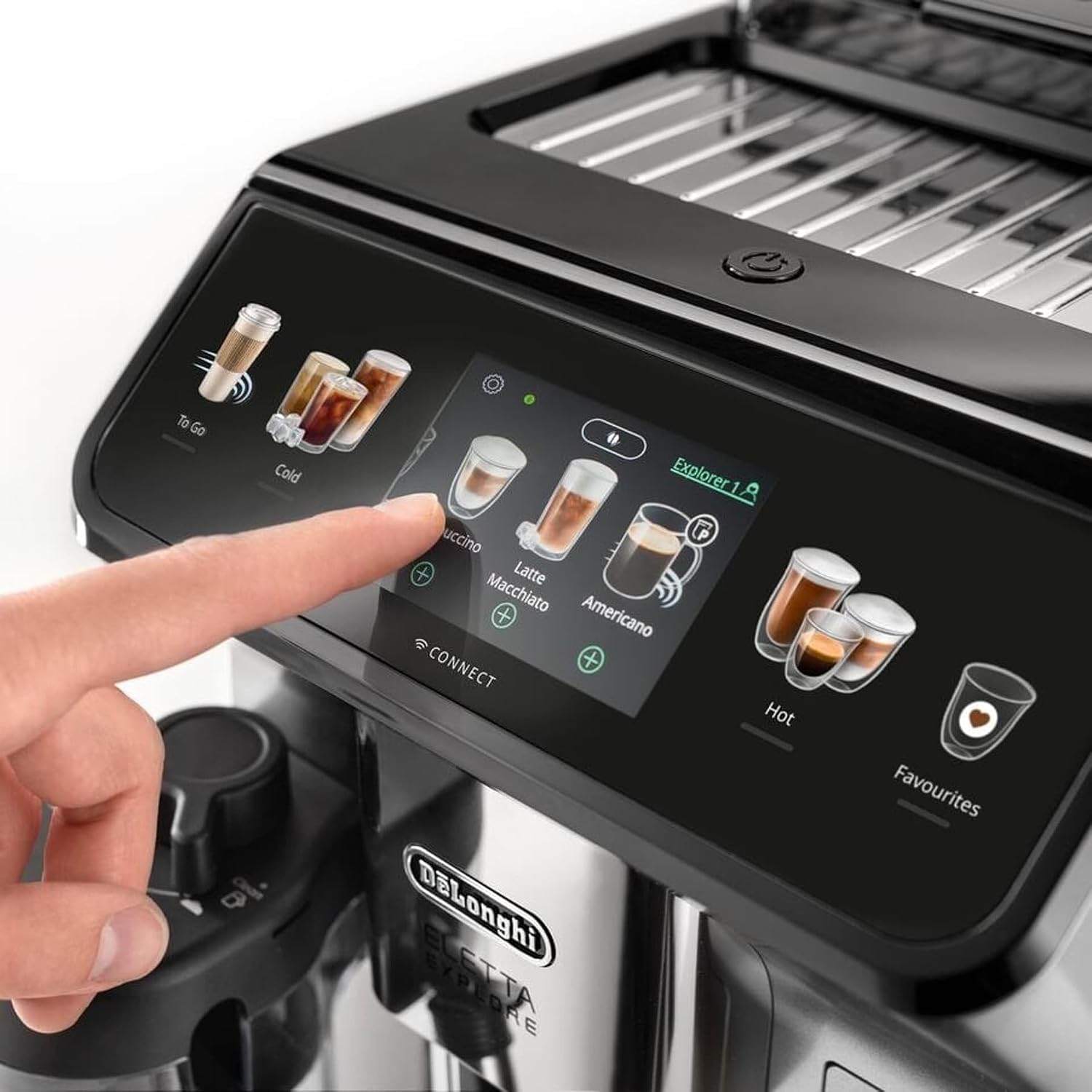 De'Longhi Eletta Explore Cold Brew ECAM450.65.S, Barista Coffee Machine with LatteCrema Hot & Cold, Espresso Machine, Fully Automatic Coffee Machine, Cold Extraction, Touch Display, Silver