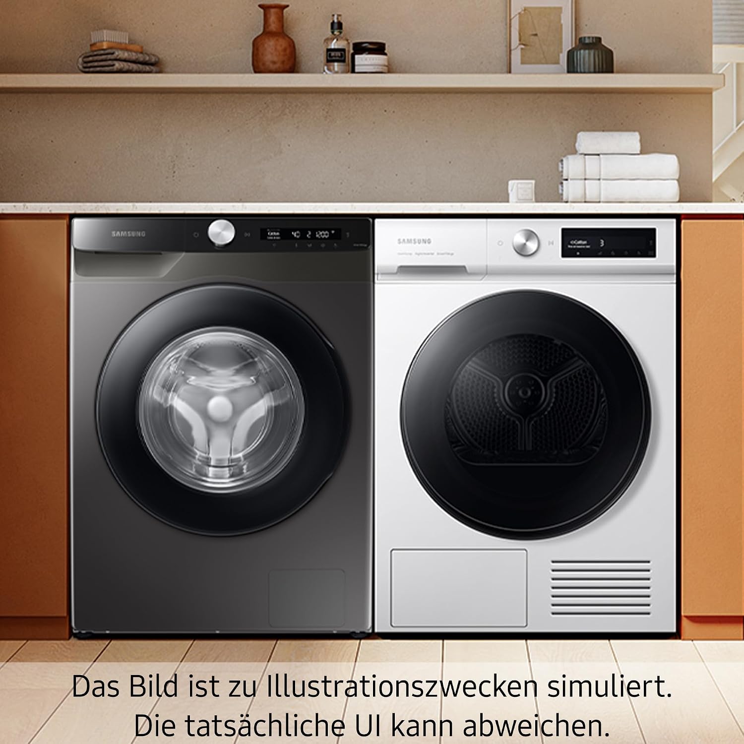 Samsung Waschmaschine, 9 kg, 1.400 U/min, EEK: A, Mikroplastik-Programm, Ecobubble, 14 Programme, WiFi SmartControl, Weiß/Schwarz, WW9ECGC04AAEEG