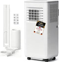 HEALLUX Mobile Air Conditioner 9000 BTU 2.6 kW, Portable Air Conditioner with Remote Control & Exhaust Hose, 4-in-1: Cooling, Ventilating, Dehumidifying, Timer 24 Hours, for Rooms up to 40 m², White