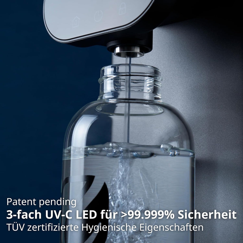 OsmoFresh Fusion Air Auftisch Osmoseanlage | Keine Installation | Heißwasserspender | Filterung & Mineralien | 3-Fach UV-C LED | Abwasserverhältnis 2:1 | TÜV zertifiziert