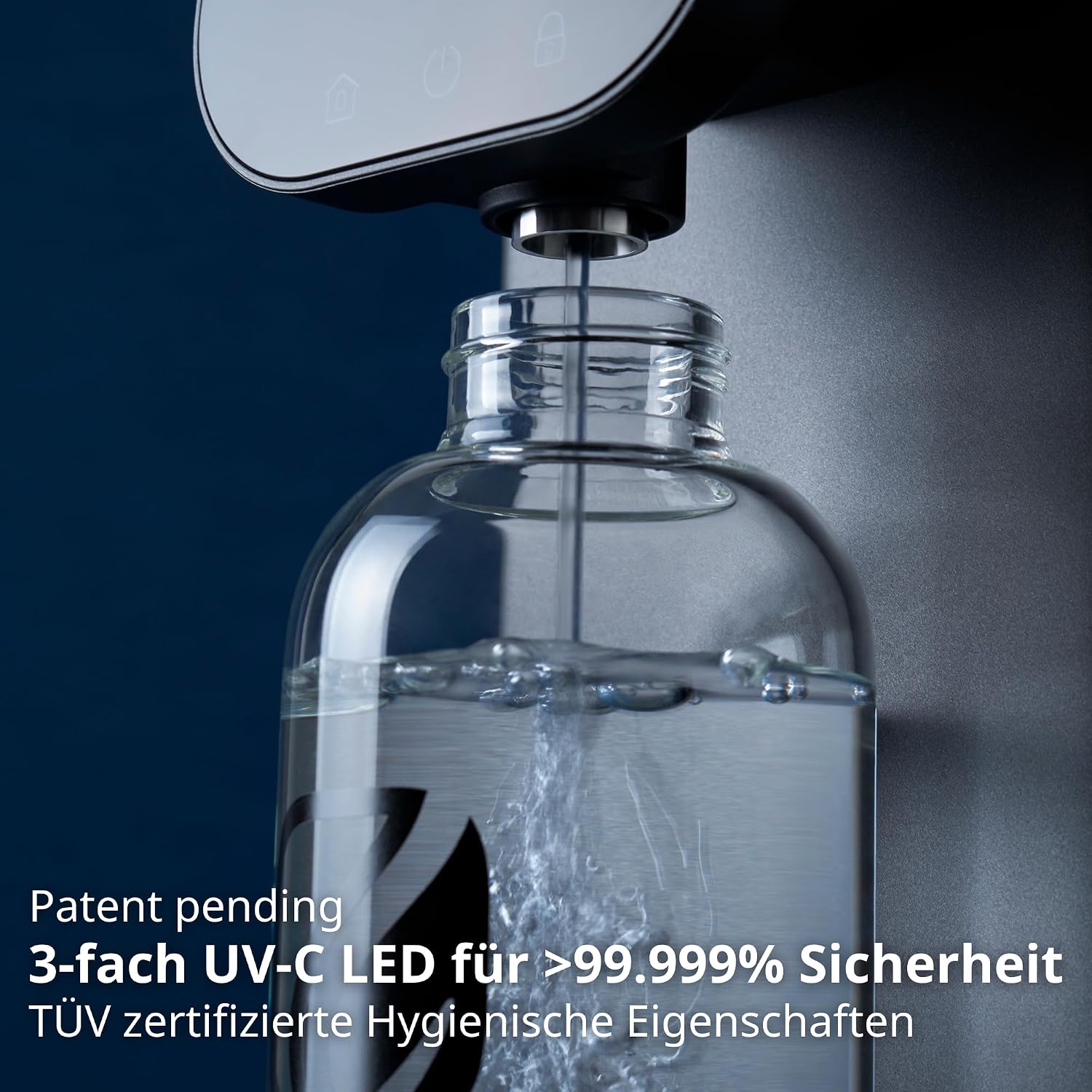 OsmoFresh Fusion Air Auftisch Osmoseanlage | Keine Installation | Heißwasserspender | Filterung & Mineralien | 3-Fach UV-C LED | Abwasserverhältnis 2:1 | TÜV zertifiziert
