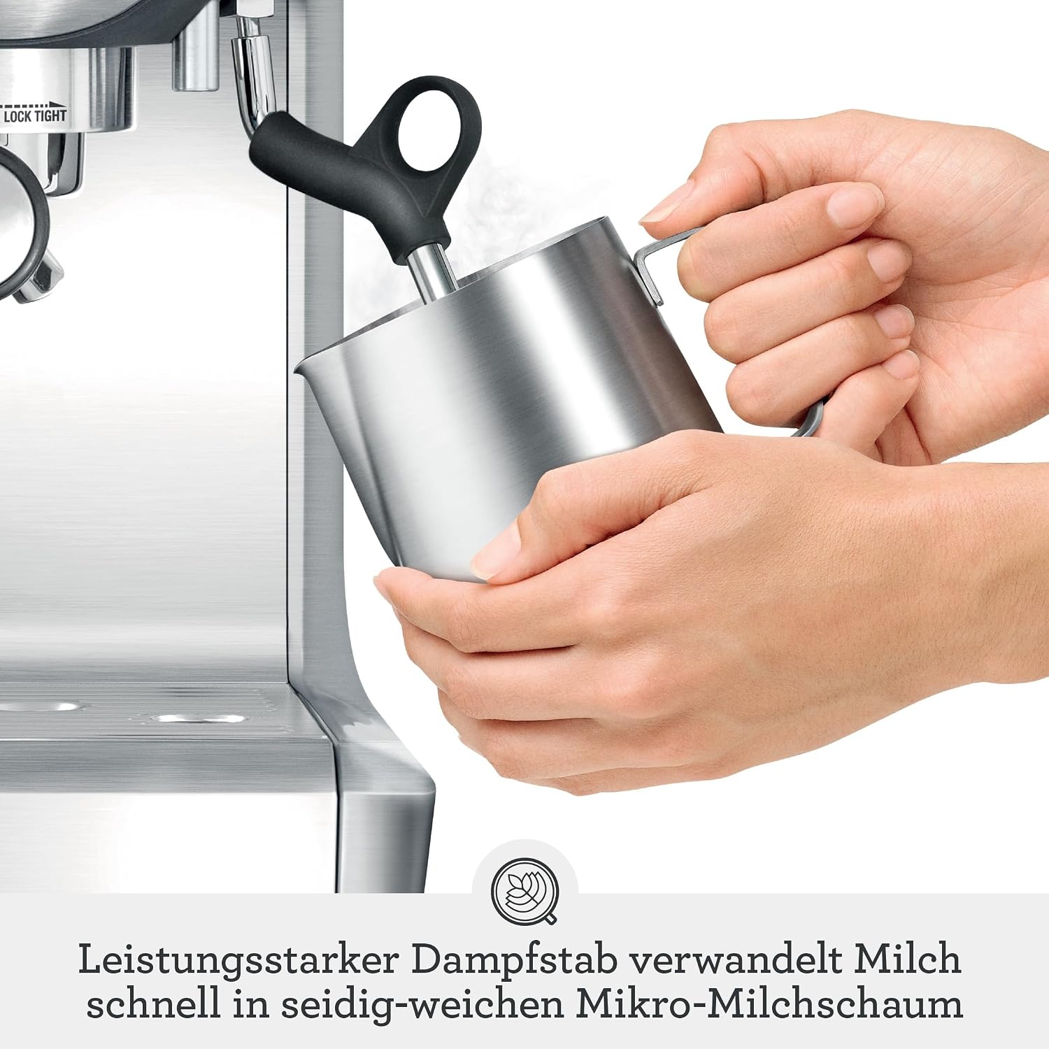 Sage The Barista Express, Kaffeemaschine, Gebürsteter Edelstahl | Kaffeemaschine mit manuellem Milchaufschäumer & Mahlwerk, Automatisches Mahlen, individueller Milchschaum